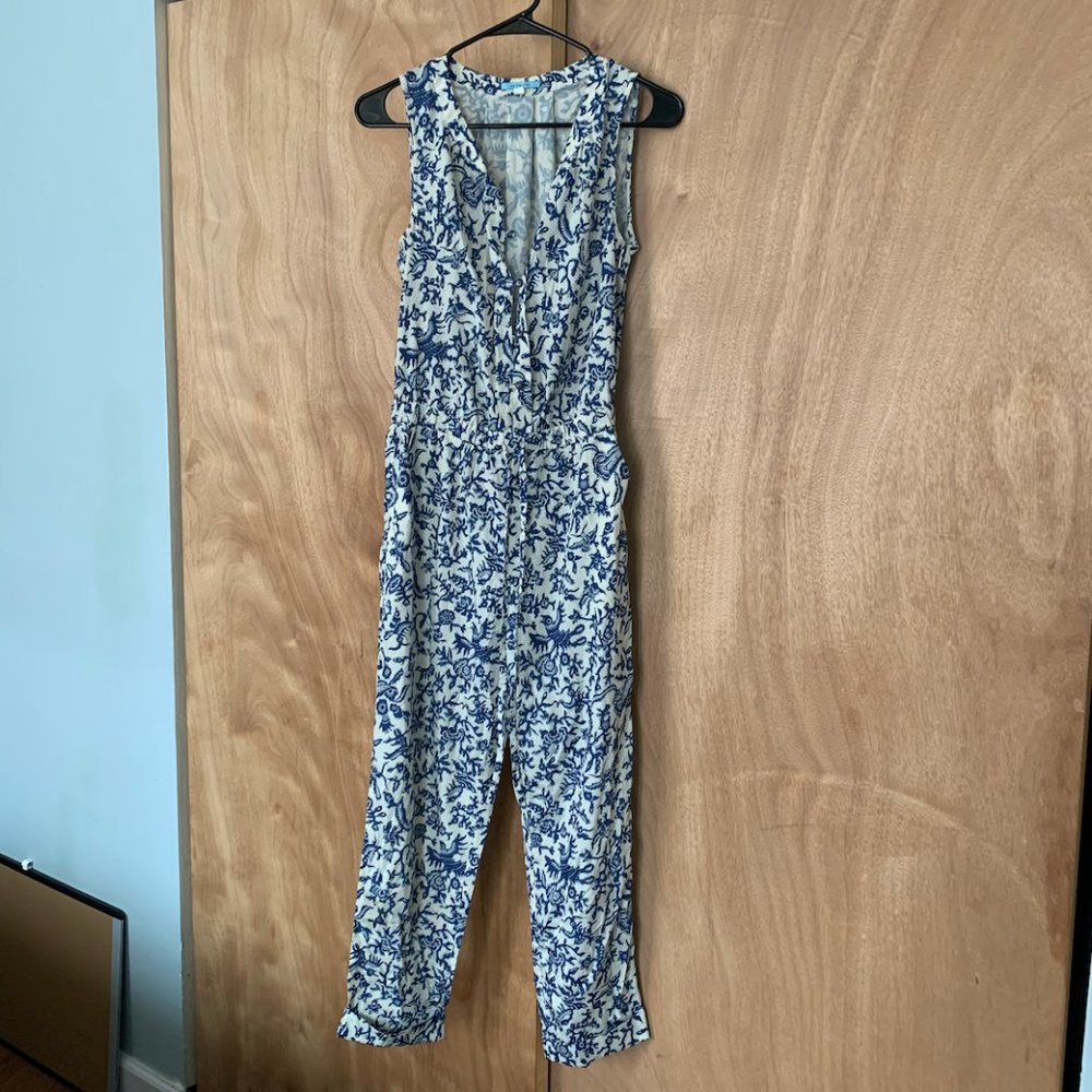 Floral Button-up Jumpsuit